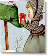 A Holiday Gift From Mailbox Metal Print
