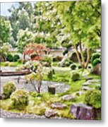 A Japanese Zen Garden Metal Print