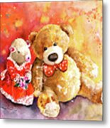 A Mouse And A Bear In Love Metal Print