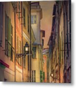 A Narrow Alley In Old Town Nice, France Metal Print