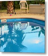 A Pool Palm Metal Print