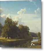 A River Landscape Westphalia Metal Print