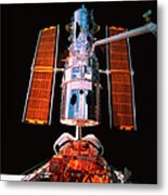A Satellite Docked On The Space Shuttle Metal Print