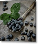 A Spoonful Of Blueberries Metal Print