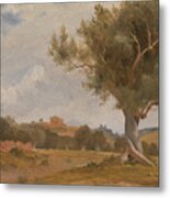 A View At Girgenti In Sicily With The Temple Of Concord And Juno Metal Print