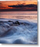 A Wave At Sunset Metal Print