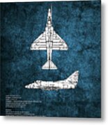 A4 Skyhawk Blueprint Metal Print