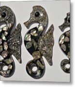 Abalone Seahorses Metal Print