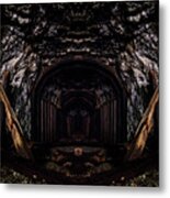 Abandoned Railroad Tunnel Reflection Metal Print