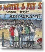 Abes Motel And Fly Shop Metal Print