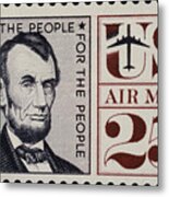 Abraham Lincoln (1809-1865). 16th President Of The United States. On A U.s. Postage Stamp, 1960 Metal Print