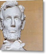 Abraham Lincoln Statue Head Metal Print