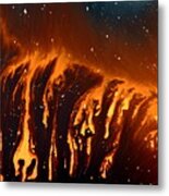 Abstract Art Volcanic Rain Fluid Painting Liquid Macro Photography By Kredart Metal Print