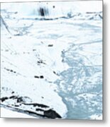 Glacier Winter Landscape, Iceland With Metal Print