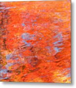 Colors Reflecting In A Pond Becomes A Wash Of Color. Metal Print