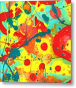 Abstract Floral Fantasy Panel A Metal Print
