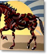 Abstract Geometric Futurist Horse Metal Print