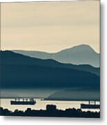 Abstract Mountain Range Silhouette Metal Print