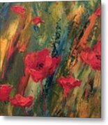 Abstract Poppies Metal Print