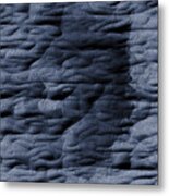 Blue Folds - Abstract Relief No. 16.0108-02 Metal Print
