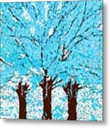 Abstract Trees Are Blue Metal Print