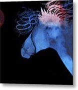 Abstract Wild Horse And Full Moon Metal Print by Michelle Wrighton