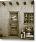 Adobe With Chair Metal Print
