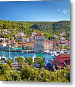 Adriatic Village Of Marina Near Trogir Metal Print