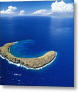 Aerial Of Molokini Island Metal Print