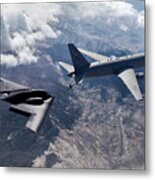 Aerial Refueling The Stealth Bomber Metal Print