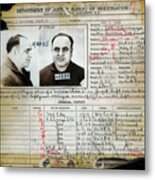 Al Capone Mugshot And Criminal History Metal Print