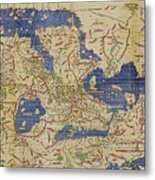 Al Idrisi World Map 1154 Metal Print