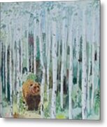 Alaska -  Grizzly In Woods Metal Print