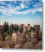 Alhambra Over Granada Metal Print