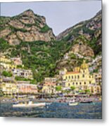 Amalfi Coast. View From The Sea Metal Print