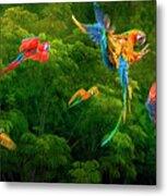 Amazon Macaws Metal Print
