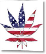 American Cannabis Leaf Metal Print