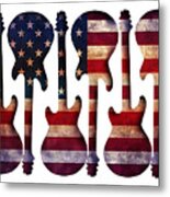 American Flag Guitar Art Metal Print