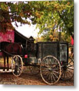 Amish Farm Wagon Metal Print