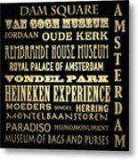 Amsterdam Famous Landmarks Metal Print