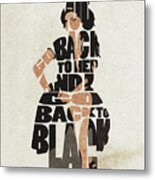 Amy Winehouse Typography Art Metal Print