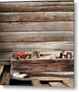 An Old Wooden Toolbox Metal Print