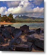 Anahola Beach Park On The Island Of Kauai, Hawaii Metal Print