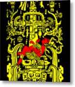 Ancient Astronaut Yellow And Red Version Metal Print