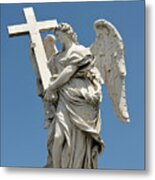 Angel With The Cross Metal Print