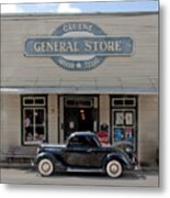 Antique Car At Gruene General Store Metal Print