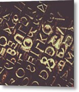 Antique Enigma Code Metal Print