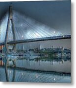 Anzac Bridge By Moonlight. Metal Print