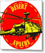 Apache On Desert Metal Print
