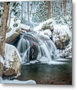 Appalachian Mountains Tn Cascading Winter Metal Print